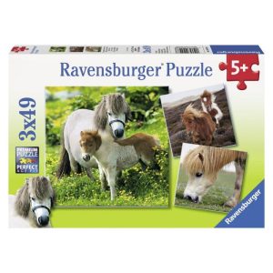 3 puzzles 49 pièces –  Mes amis poneys   –   Ravensburger